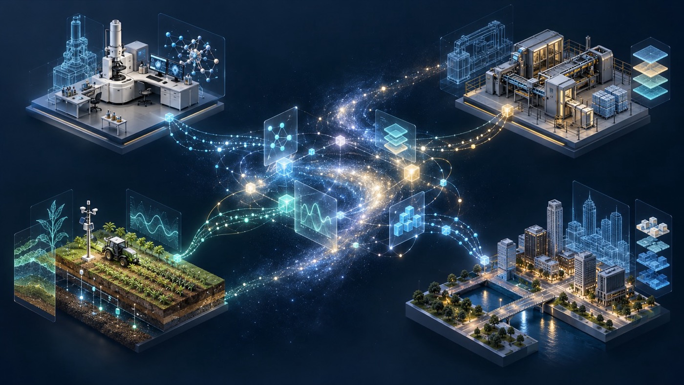 La Milky Data Way: un laboratorio, uno stabilimento alimentare, un campo e una città, ognuno col suo gemello digitale, collegati da un unico flusso di dati