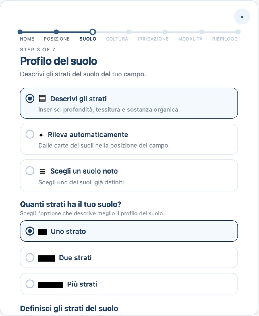 Terzo passo: il profilo del suolo, descritto, rilevato o scelto